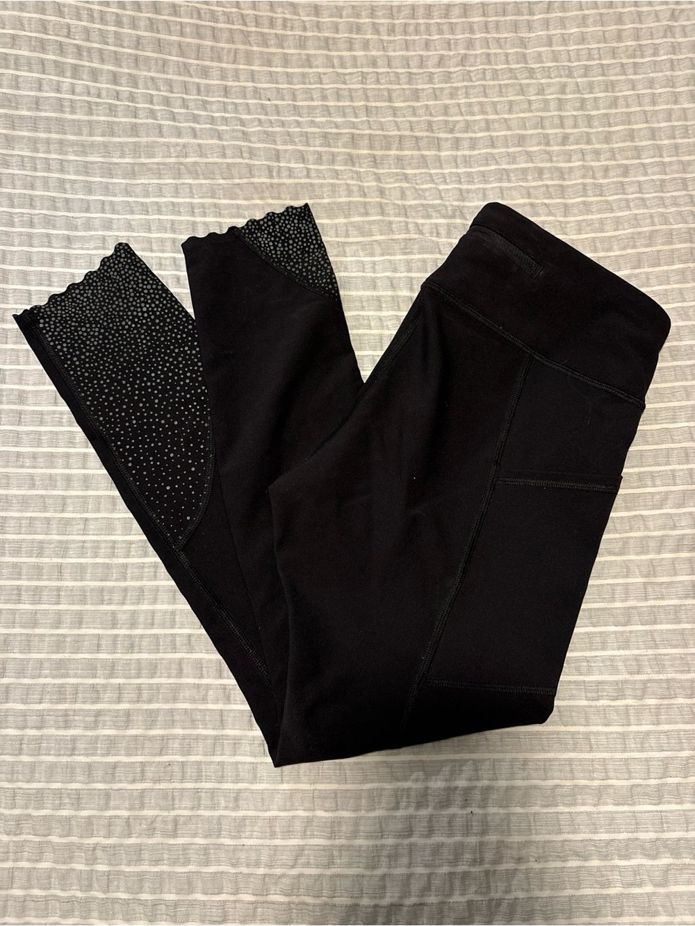 lululemon athletica Black Leggings with Studded Scallop Ankles
